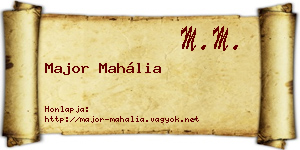 Major Mahália névjegykártya