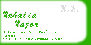 mahalia major business card